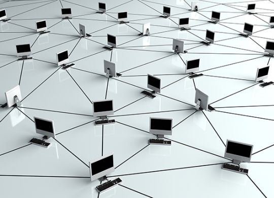 Computer Network - Internet Concept with desktop pc
